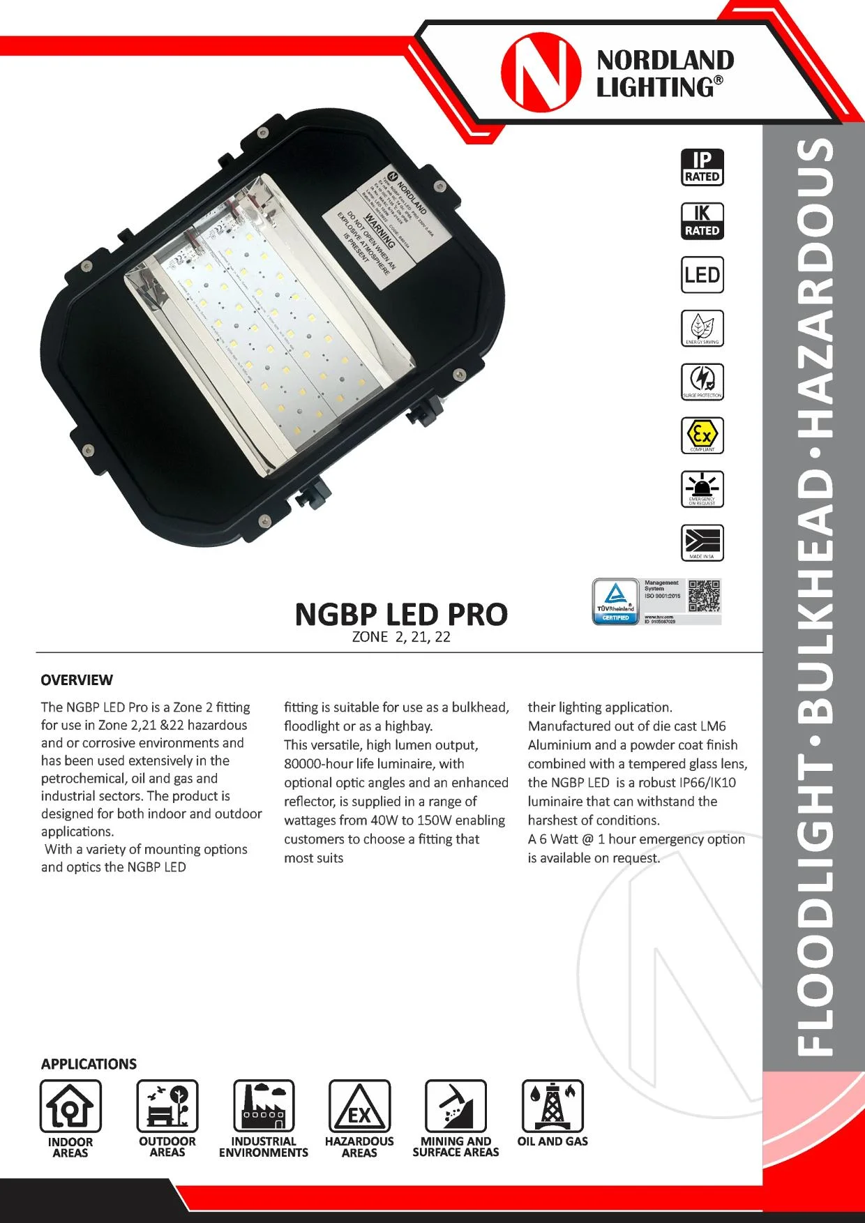 NL14 Nordland NGBP-Exn LED PRO Zone 2 Fitting